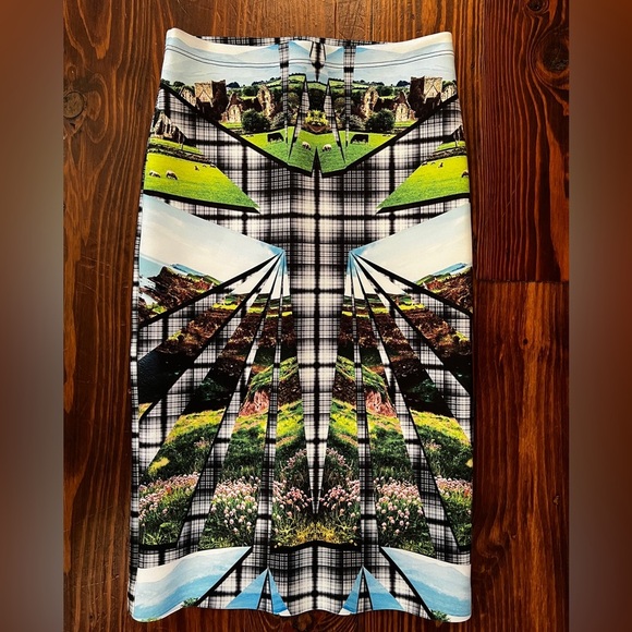 CLOVER CANYON Neoprene Scotland Pencil Skirt Plaid - Picture 2 of 6